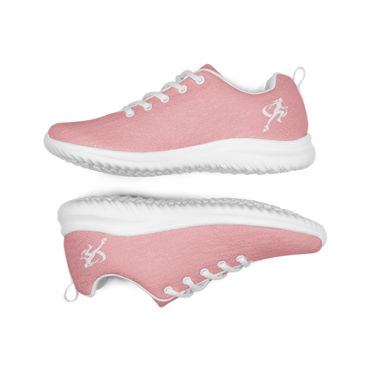 Pink sneakers with white soles on a white background