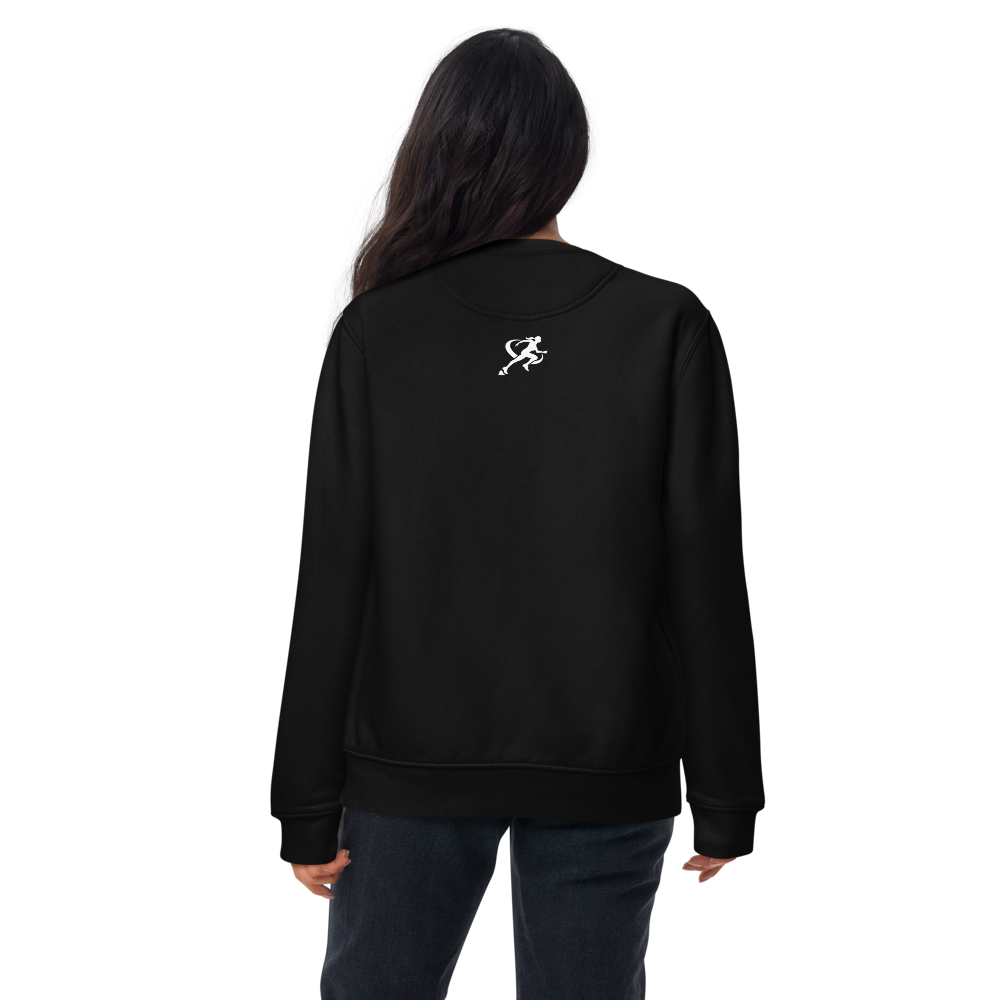 Person wearing a black sweatshirt with 'TARA SPORTSWEAR' logo on the back